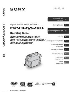 Sony DCR DVD 106 E manual. Camera Instructions.